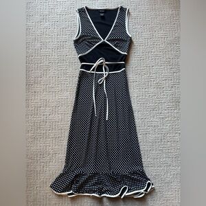 (SOLD) Express Vintage Sleeveless Polka Dot Dress (1/2)
